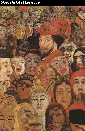 James Ensor Portrait of the Artist Sur-Rounded by Masks (mk09)